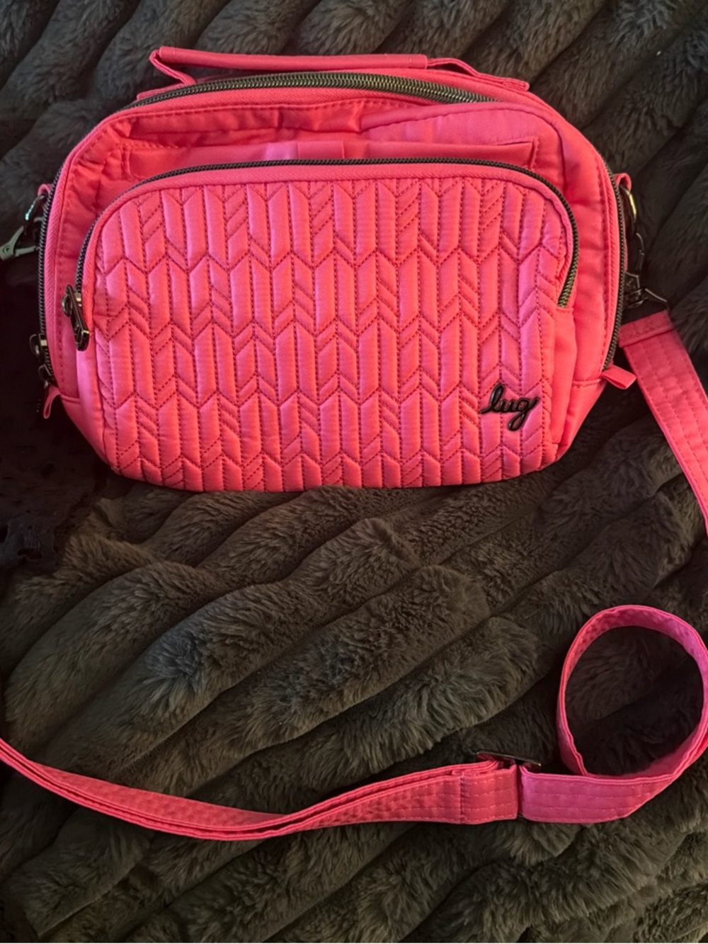 lug Ranger Quilted Crossbody Bag - Hot Pink